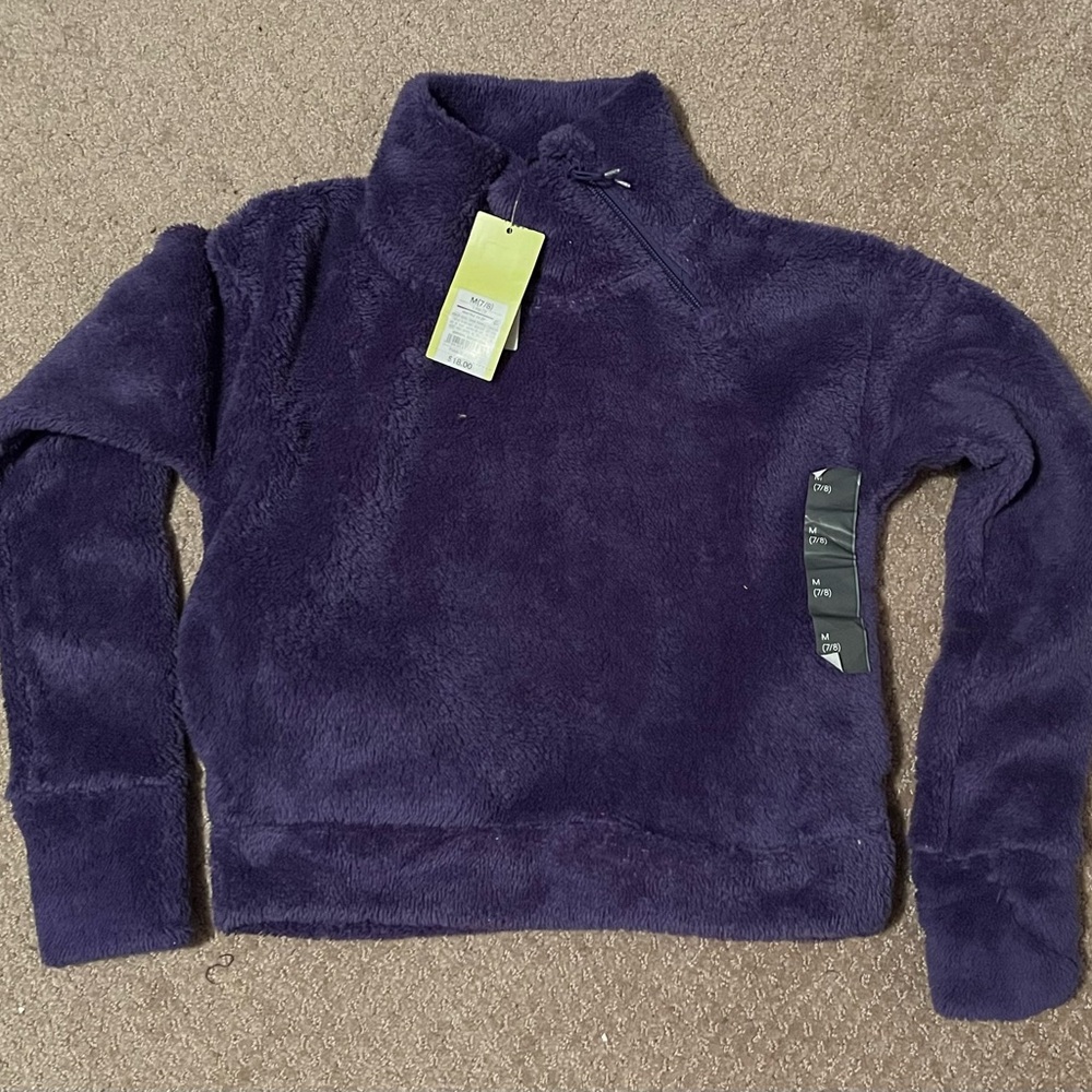 All In Motion High Pile 1/4 Zip - purple and teal - medium - NWT and EUC